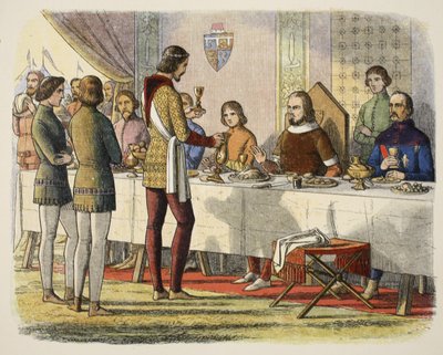Prince Edward serves John of Artois at table after having defeated him at Poitiers by James William Edmund Doyle